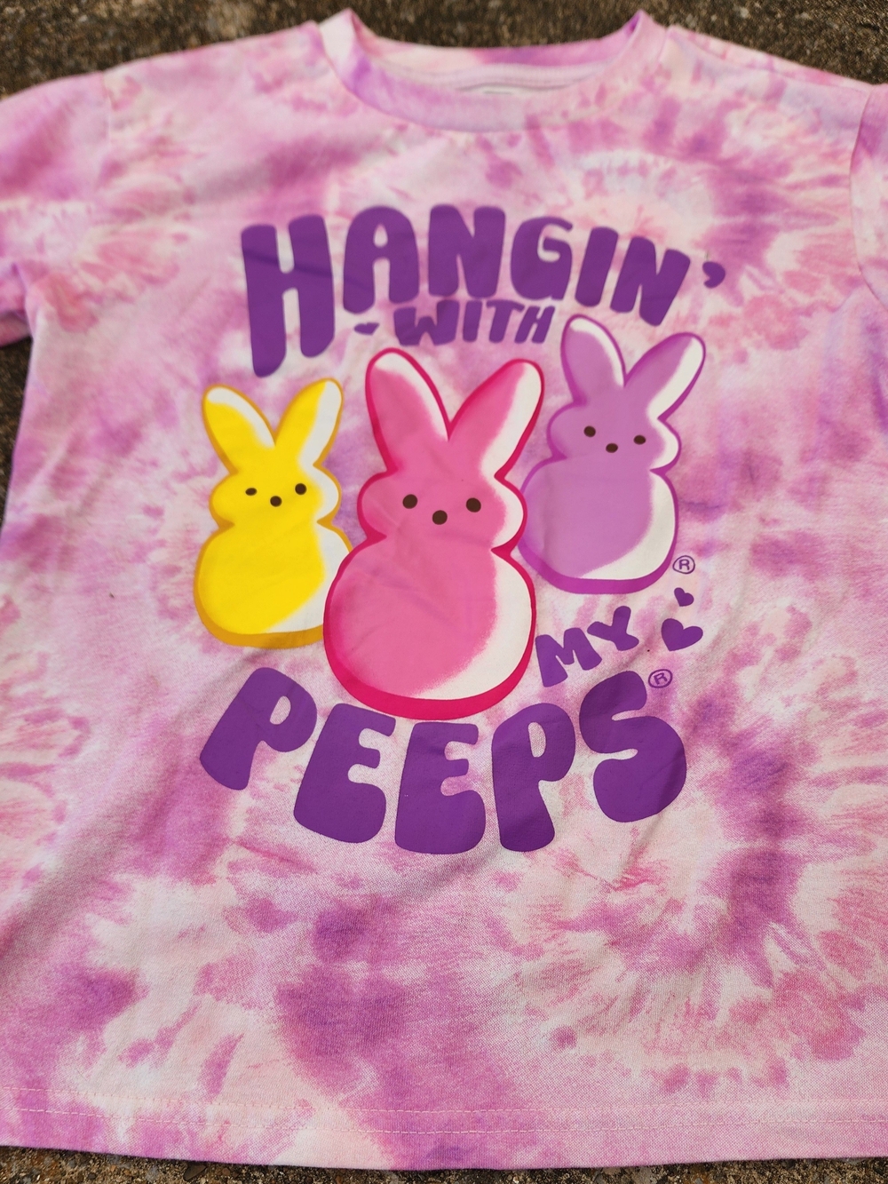 Kids Tie-Dye Pink Short Sleeve Tee - Hangin' With My Peeps